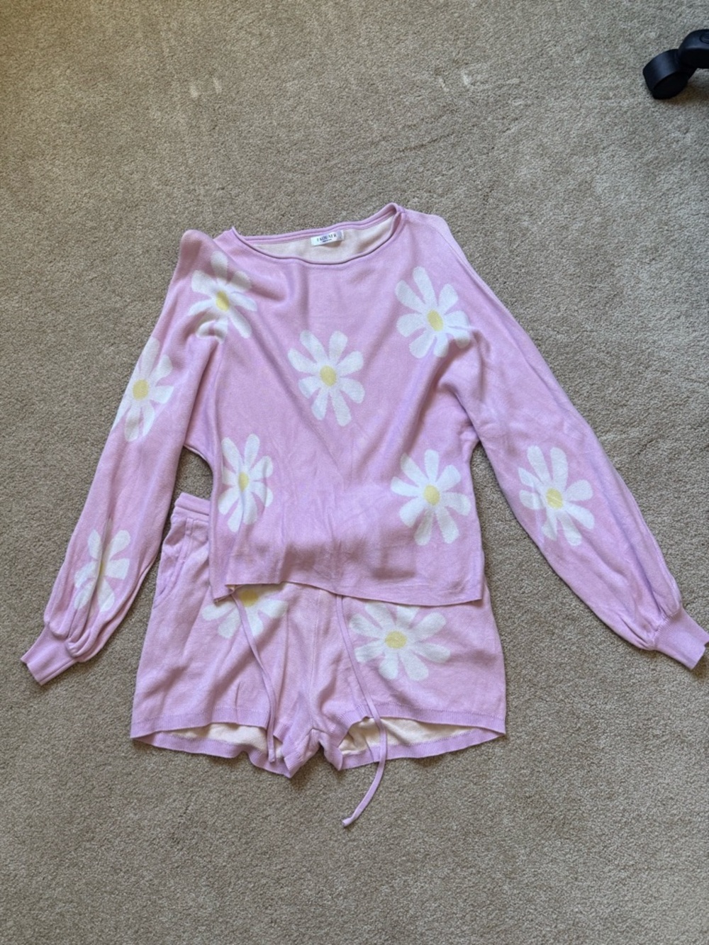 Amazon Pink Daisy Knit Lounge Set
